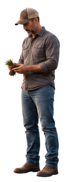Service provider, a crop advisor, out in the field